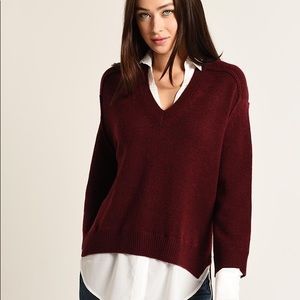 Brochu Walker The Looker Layered V Neck Sweater, size XS